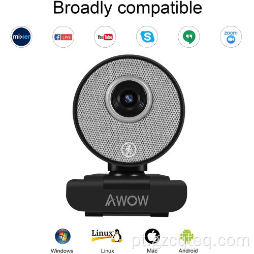 Webcam Web Cam Full HD 2K com microfone